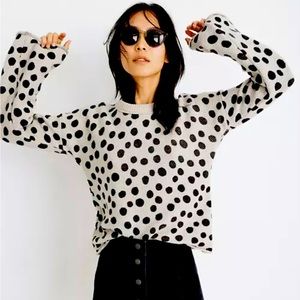 XS Madewell cream/black Polk dot sweater.
